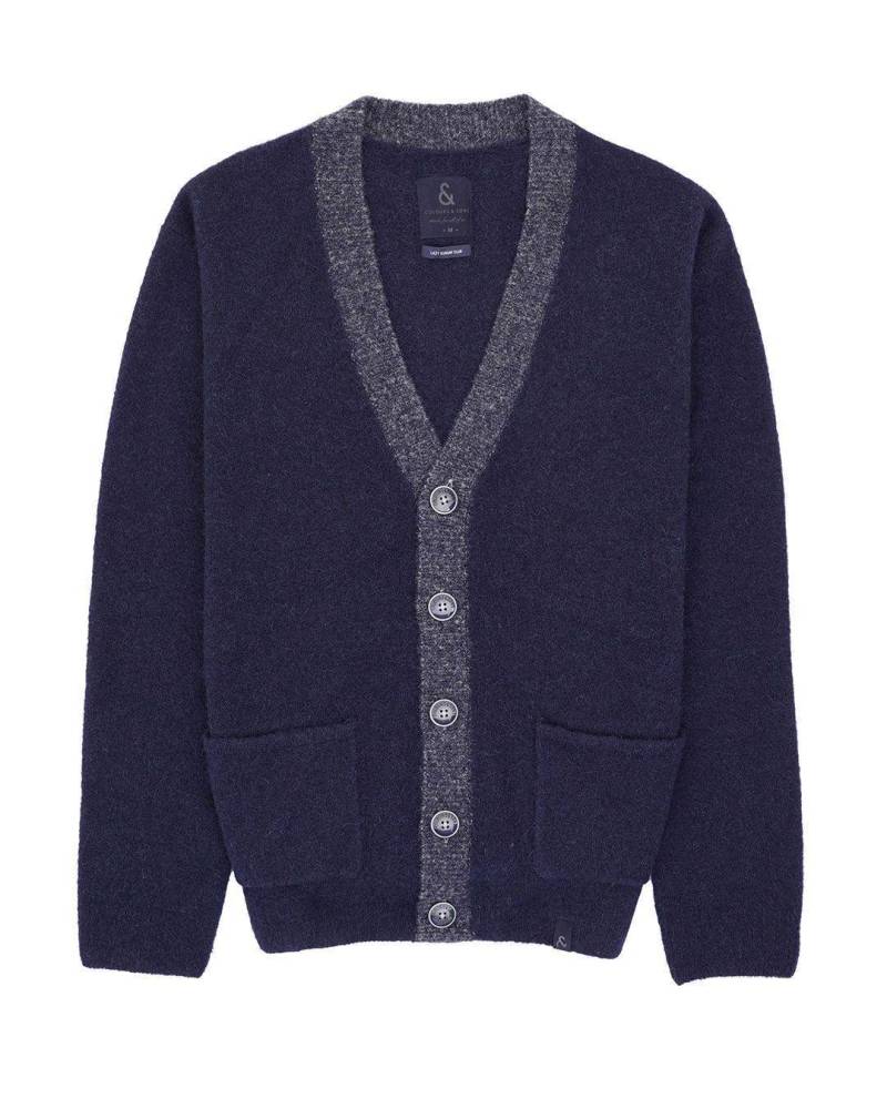 Strickjacken Cardigan-button-hairy Herren Marine L von Colours & Sons