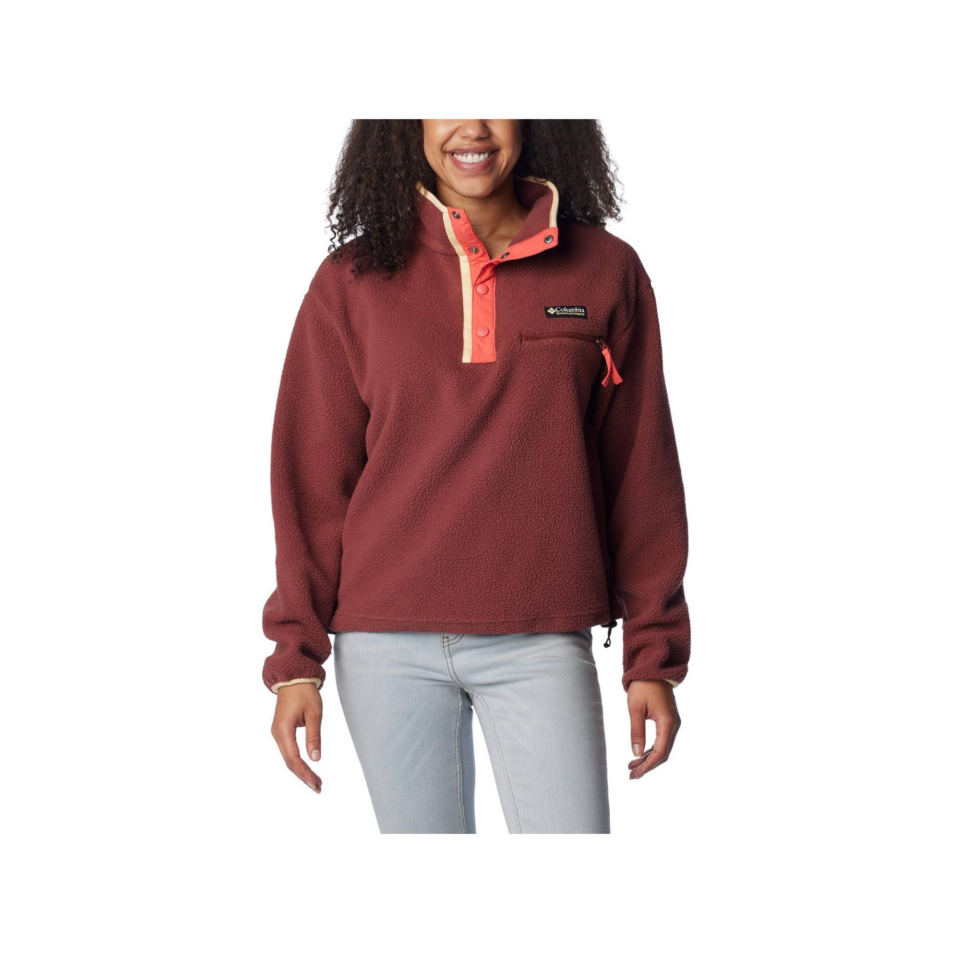 Fleecepullover, Half-zip Damen Weinrot XL von Columbia