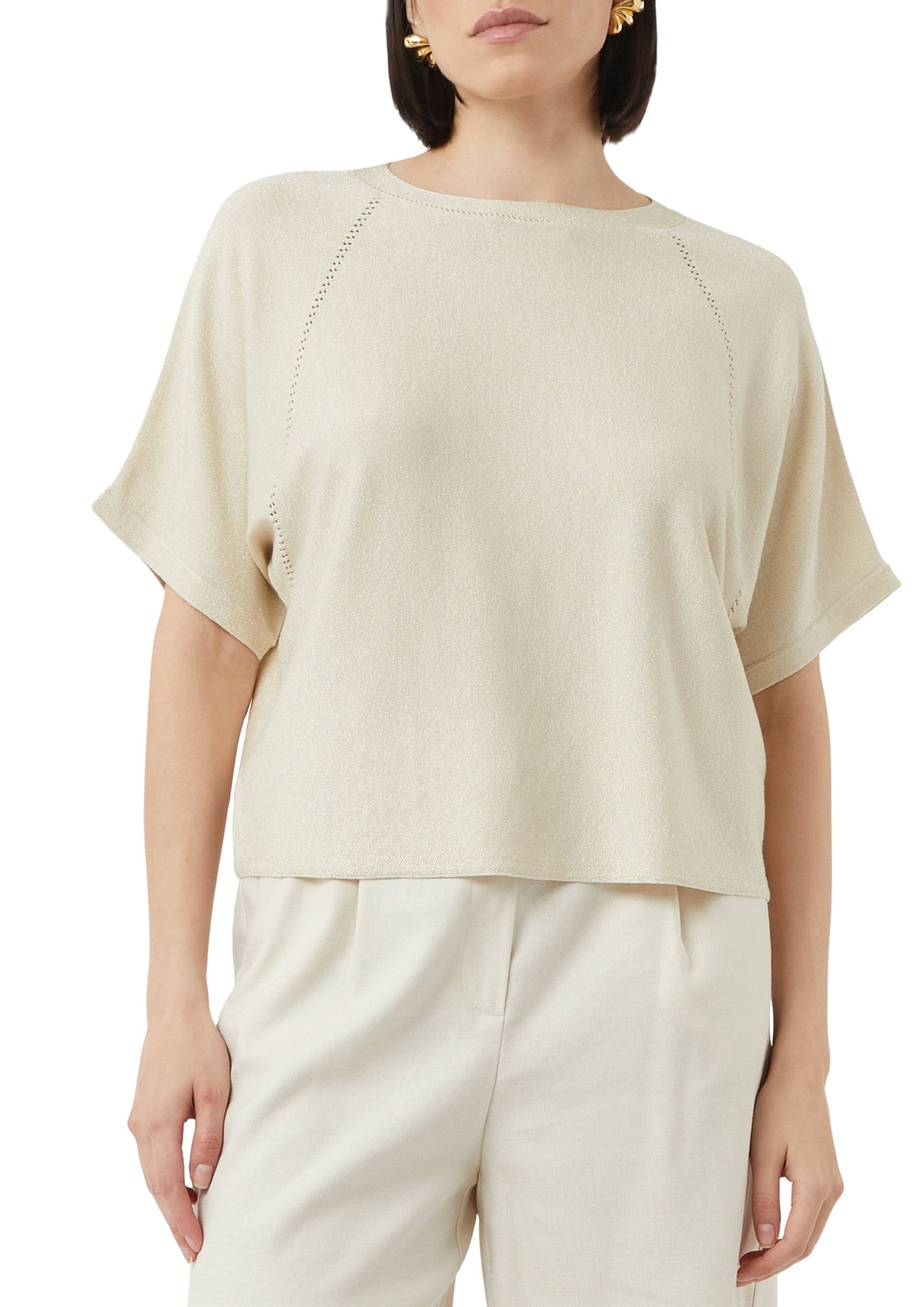 Comma Kurzarmpullover, mit Lochmuster-Details und Rundhals von Comma