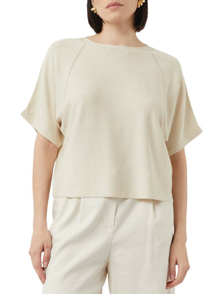 Comma Kurzarmpullover, mit Lochmuster-Details und Rundhals von Comma
