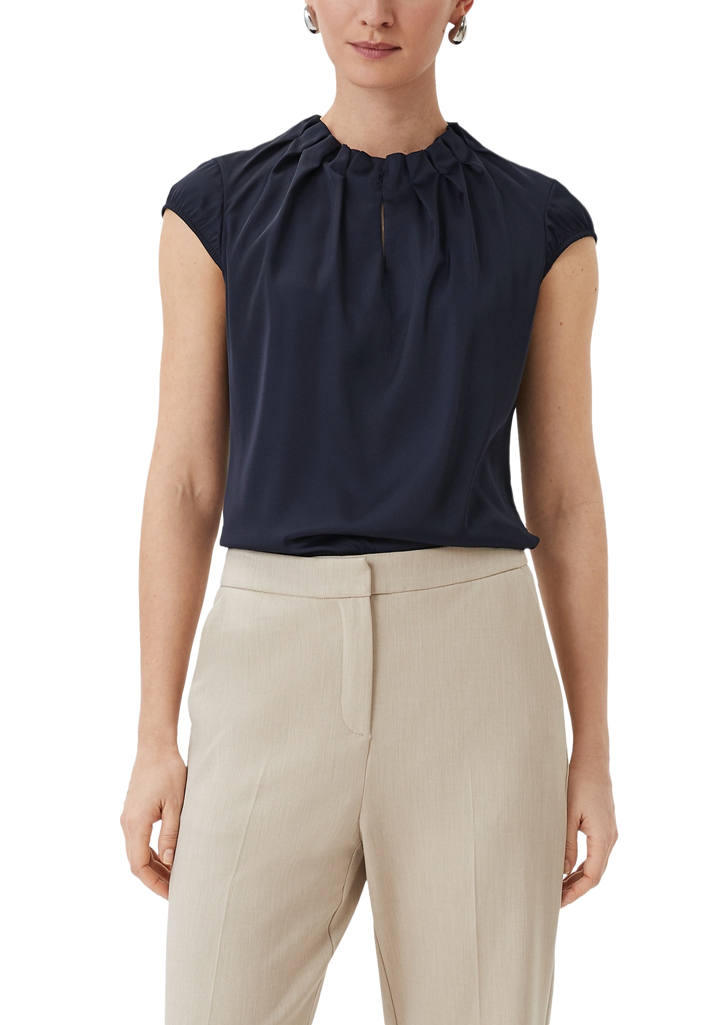 Comma Satinbluse, mit Raffung Comma Satinbluse, mit Raffung von Comma