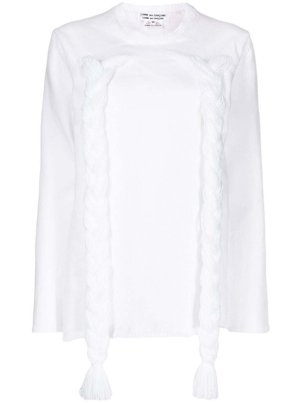 Comme Des Garçons Comme Des Garçons braided-detail long-sleeve jumper - White von Comme Des Garçons Comme Des Garçons