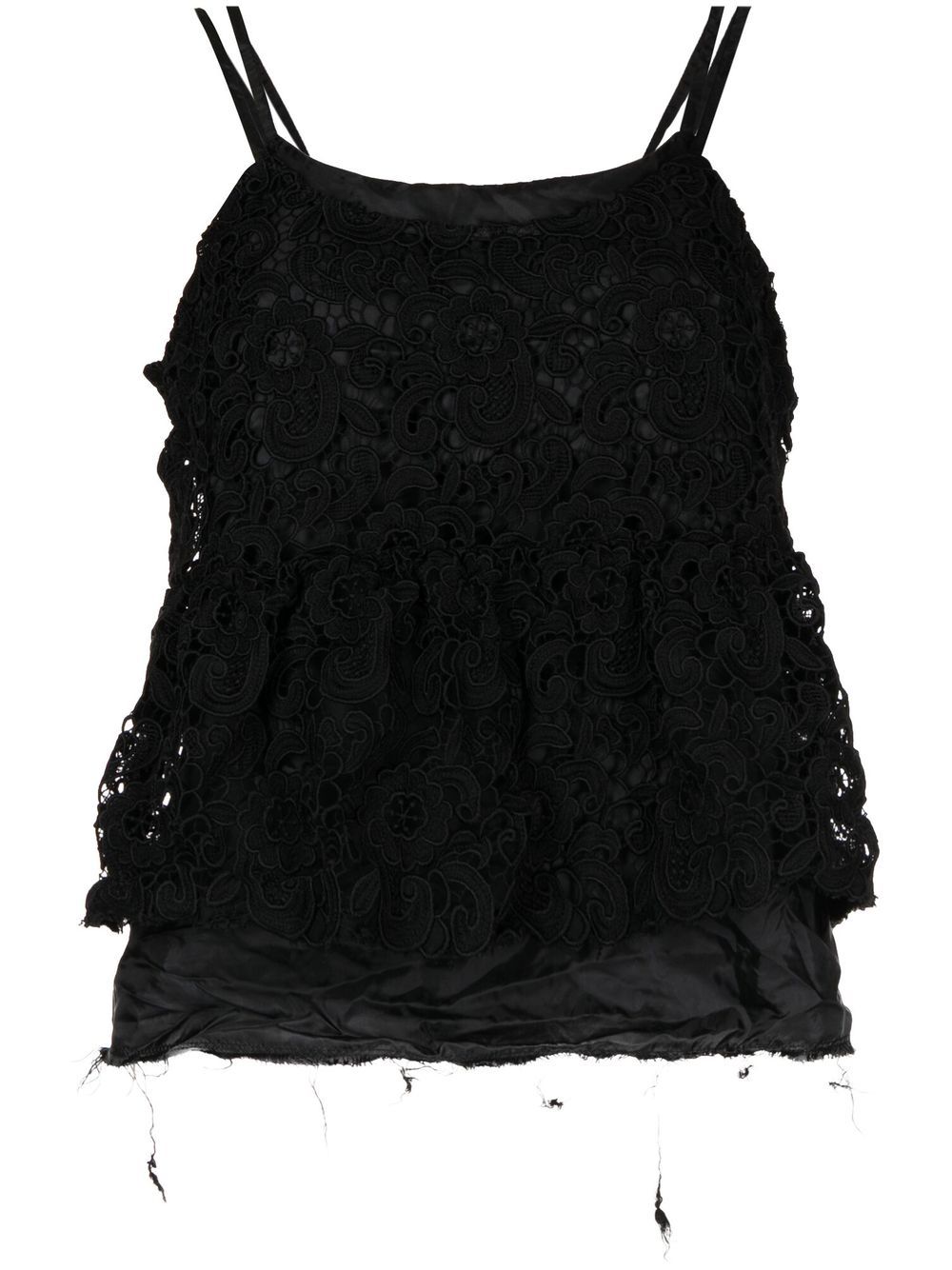 Comme Des Garçons Comme Des Garçons lace-detail layered top - Black von Comme Des Garçons Comme Des Garçons