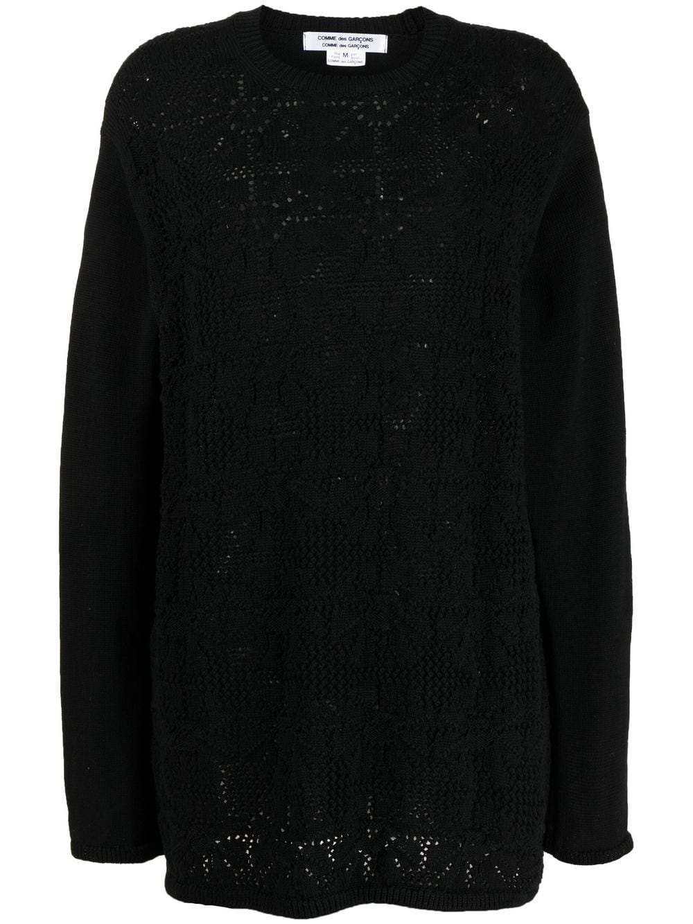 Comme Des Garçons Comme Des Garçons pointelle-knit cotton cardigan - Black von Comme Des Garçons Comme Des Garçons