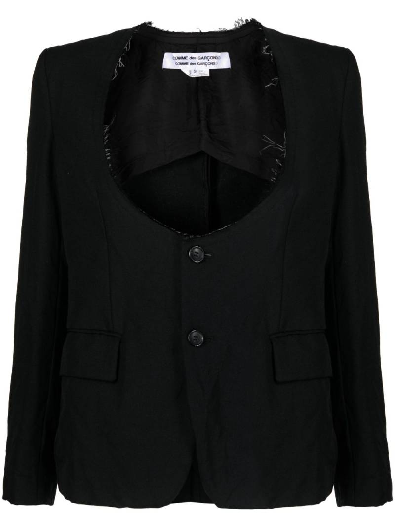 Comme Des Garçons Comme Des Garçons distressed wool blazer - Black von Comme Des Garçons Comme Des Garçons