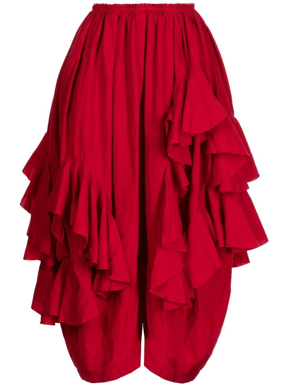 Comme Des Garçons Comme Des Garçons ruffled cropped trousers - Red von Comme Des Garçons Comme Des Garçons