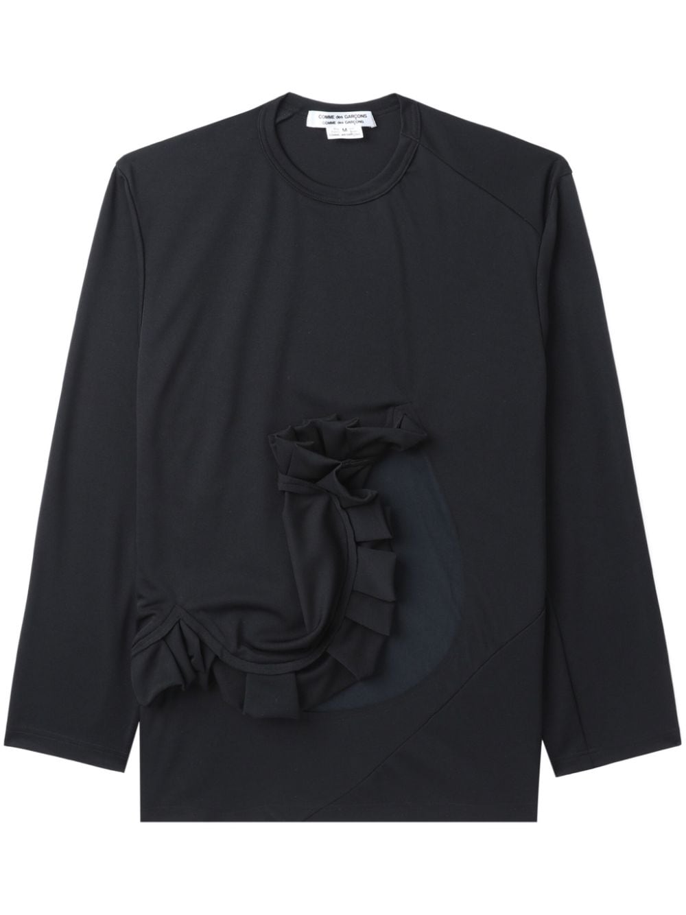 Comme Des Garçons Comme Des Garçons ruffled-detail crew-neck sweatshirt - Black von Comme Des Garçons Comme Des Garçons