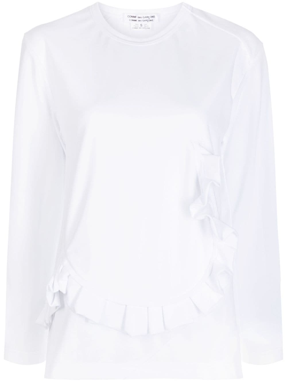 Comme Des Garçons Comme Des Garçons ruffled-detail crew-neck sweatshirt - White von Comme Des Garçons Comme Des Garçons