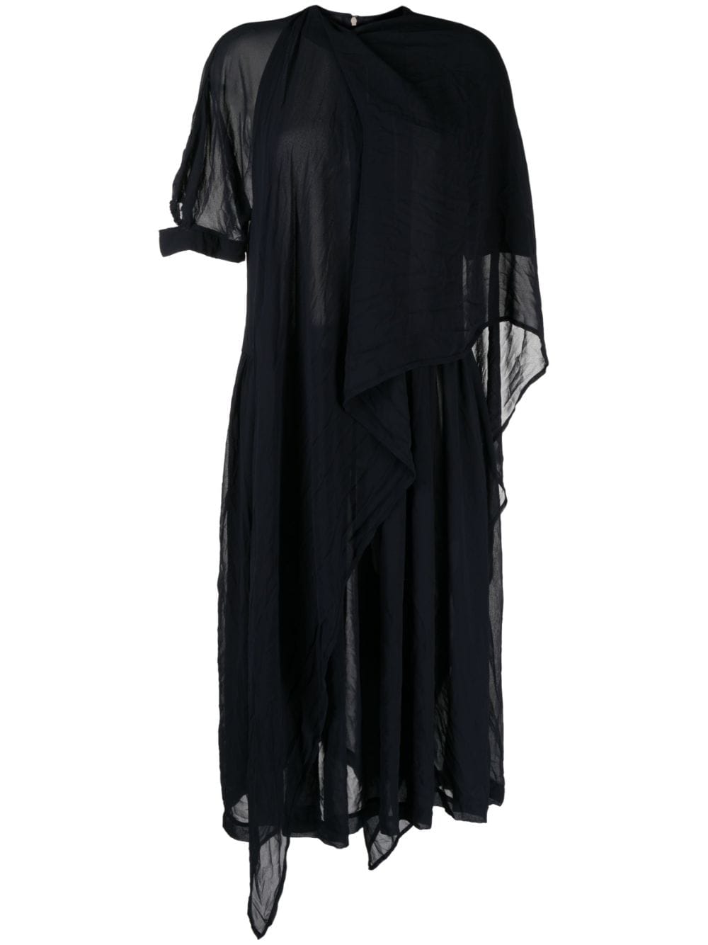 Comme Des Garçons Comme Des Garçons semi-sheer draped midi dress - Black von Comme Des Garçons Comme Des Garçons