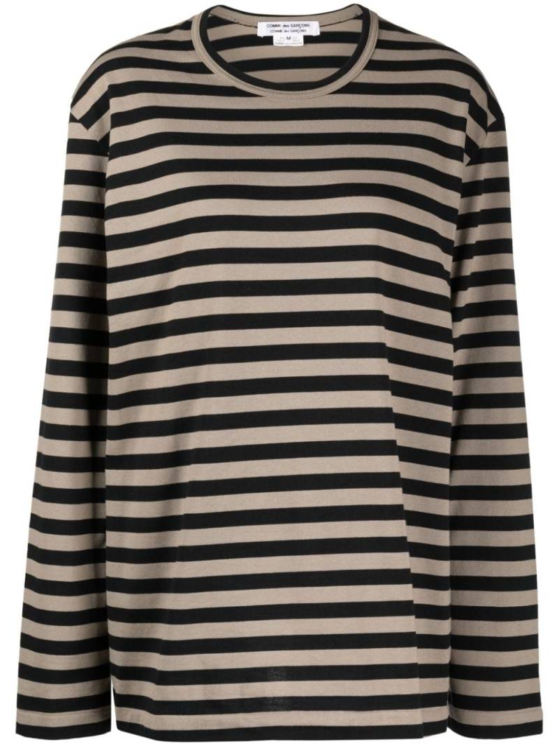 Comme Des Garçons Comme Des Garçons striped-pattern cotton T-shirt - Brown von Comme Des Garçons Comme Des Garçons