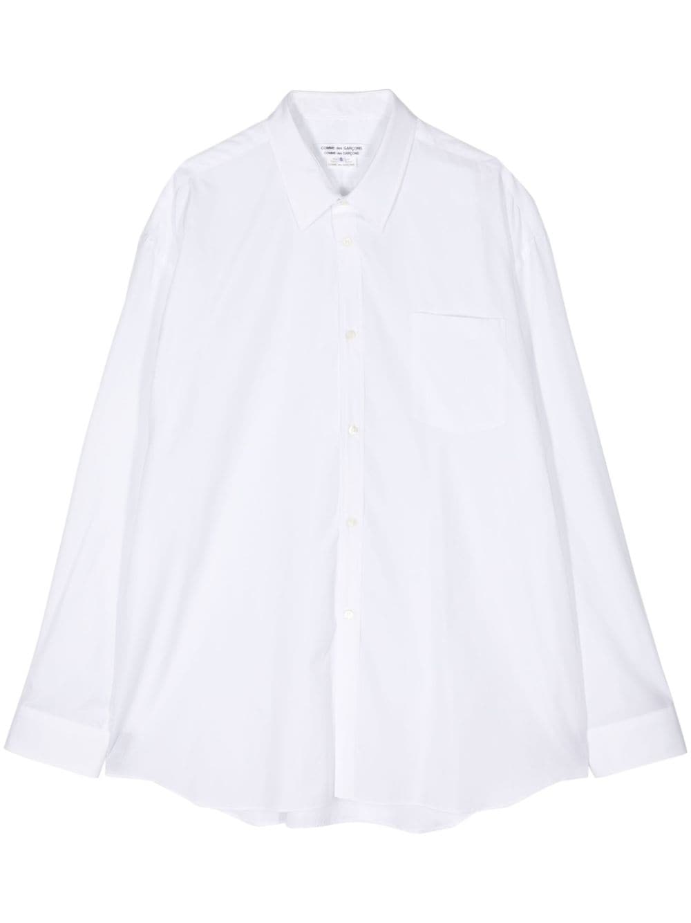 Comme Des Garçons Comme Des Garçons wavy-hem A-line cotton shirt - White von Comme Des Garçons Comme Des Garçons