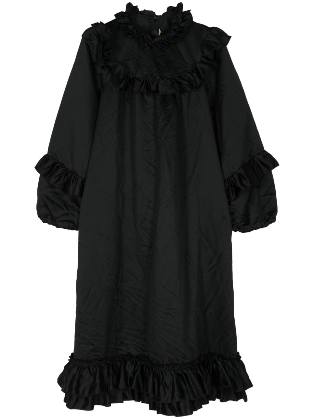 Comme Des Garçons Girl Frilled Midi Dress - Black von Comme Des Garçons Girl