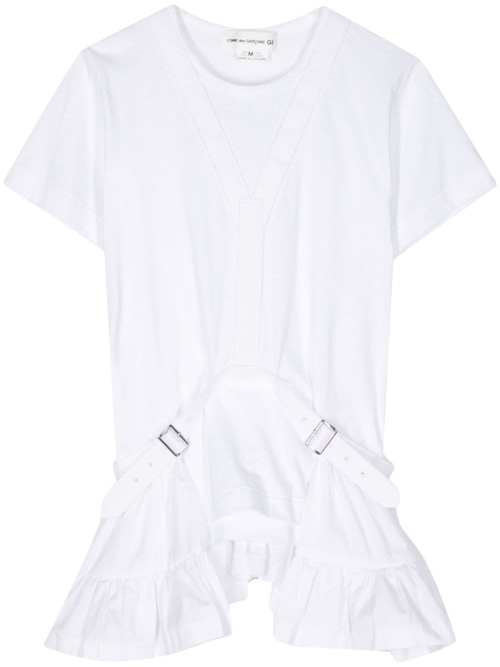 Comme Des Garçons Girl belted cotton T-shirt - White von Comme Des Garçons Girl