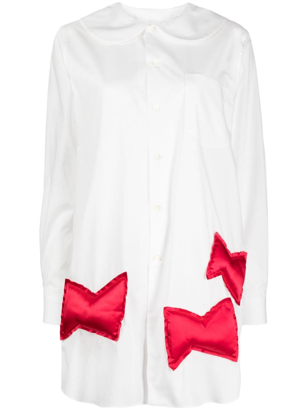 Comme Des Garçons Girl box-panel-detail cotton shirt - White von Comme Des Garçons Girl