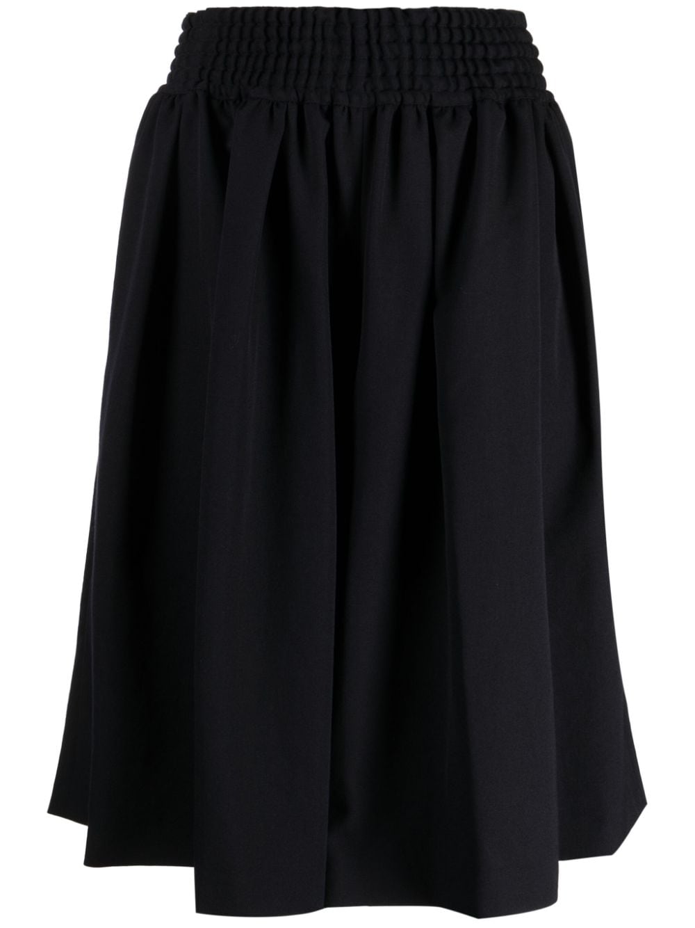 Comme Des Garçons Girl elasticated-waist wool midi skirt - Blue von Comme Des Garçons Girl