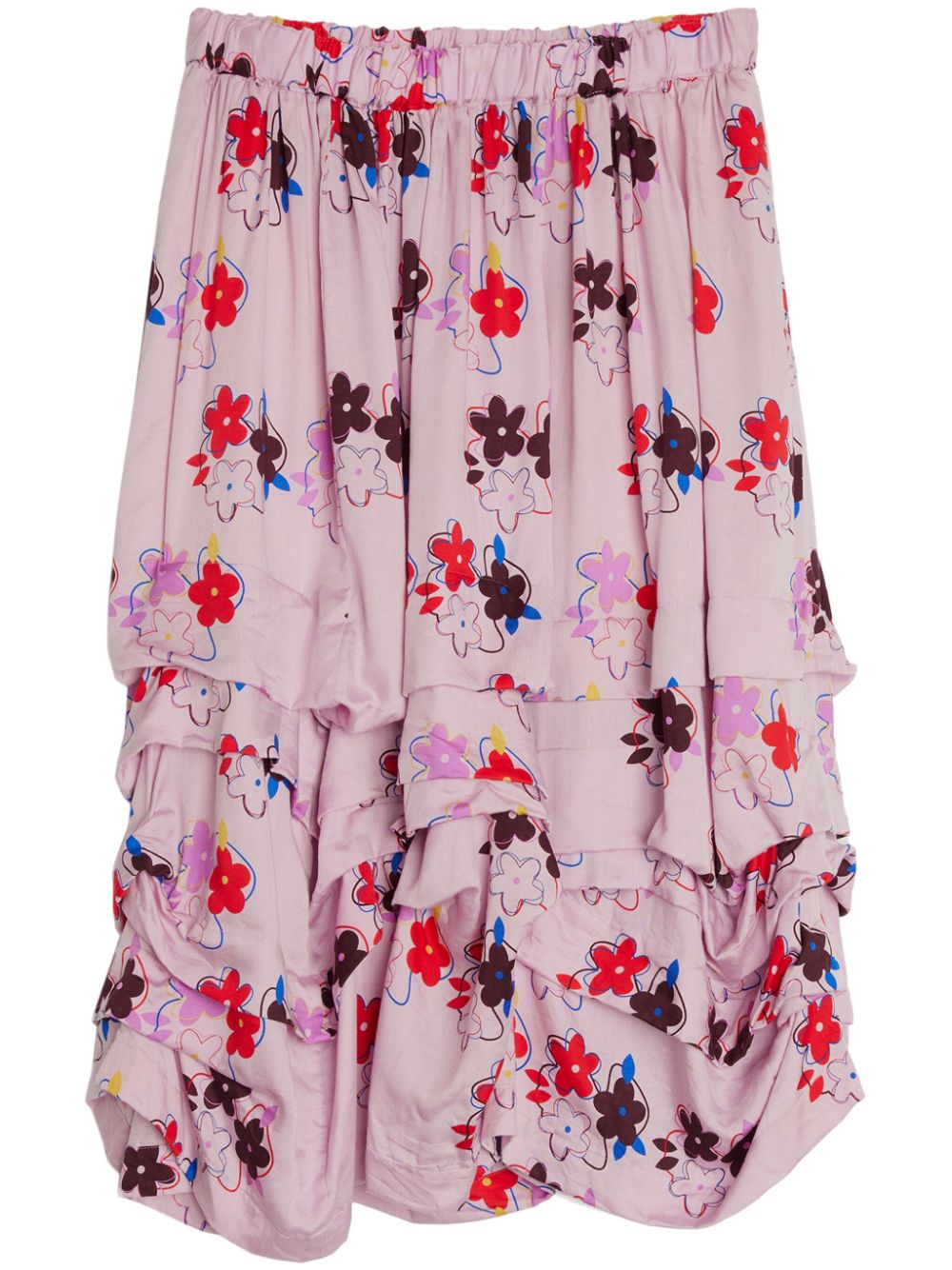 Comme Des Garçons Girl floral-print layered midi skirt - Pink von Comme Des Garçons Girl