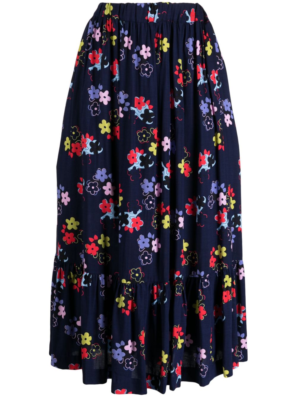 Comme Des Garçons Girl floral-print pleated skirt - Blue von Comme Des Garçons Girl