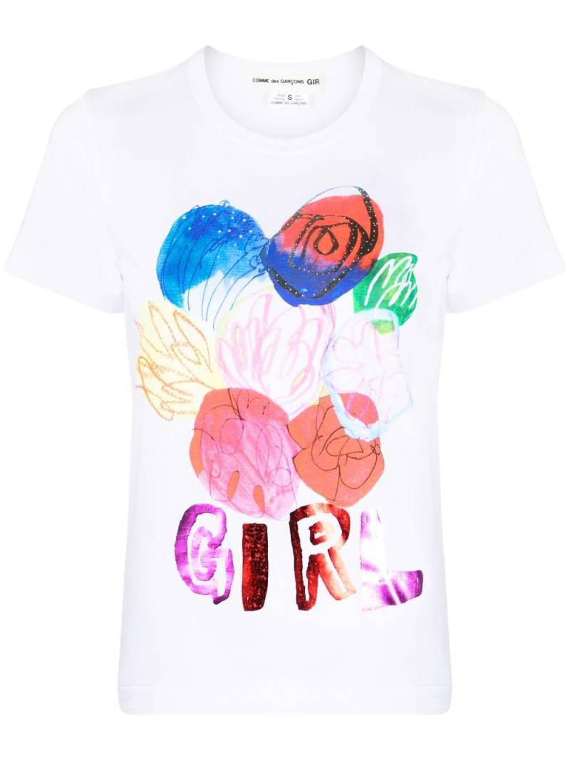 Comme Des Garçons Girl graphic-print short-sleeve T-shirt - White von Comme Des Garçons Girl