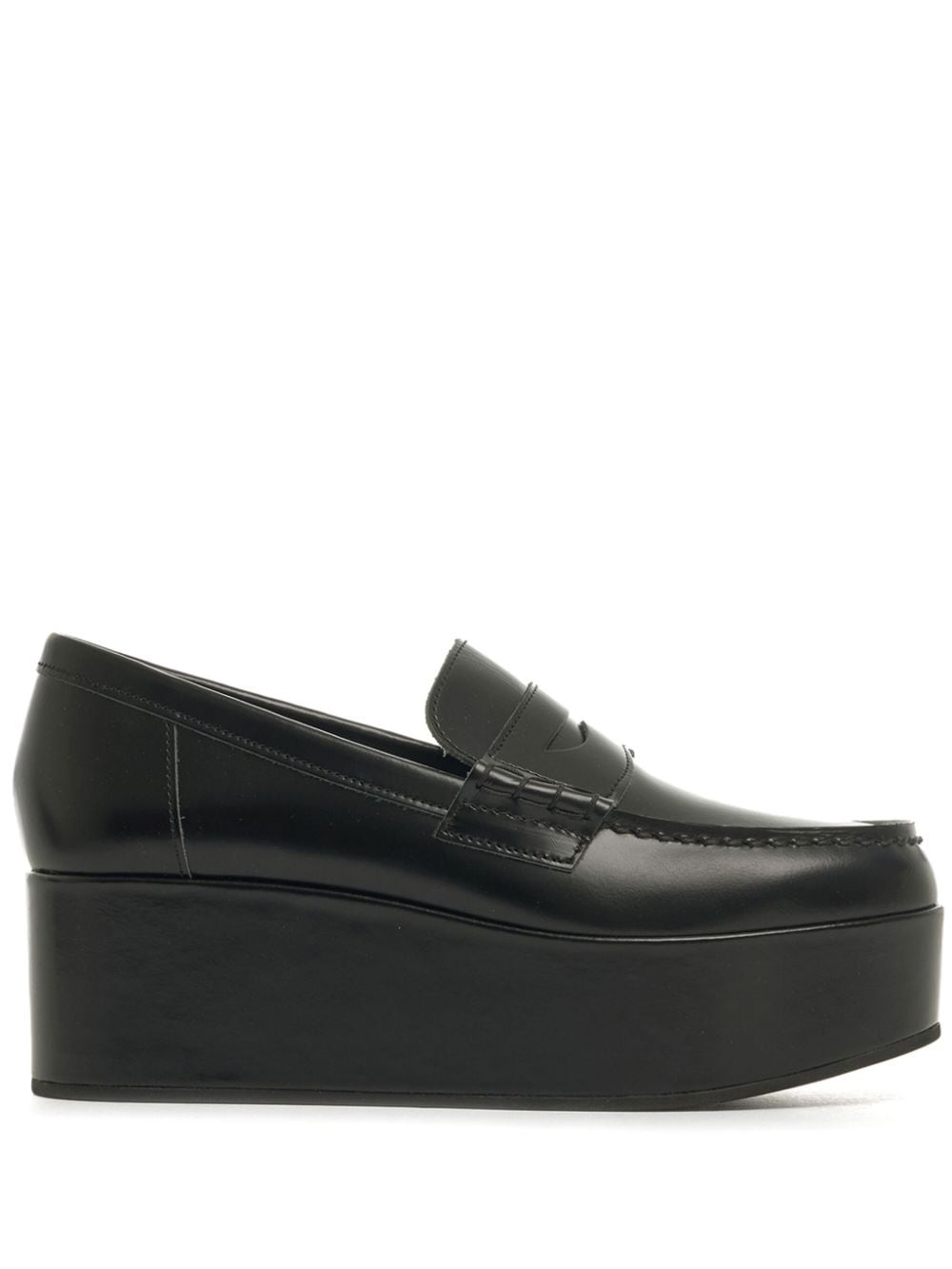 Comme Des Garçons Girl platform leather penny loafers - Black von Comme Des Garçons Girl