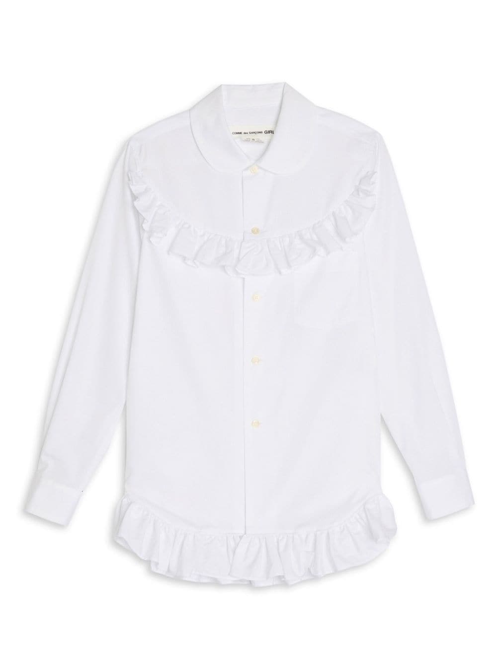 Comme Des Garçons Girl ruffled cotton shirt - White von Comme Des Garçons Girl