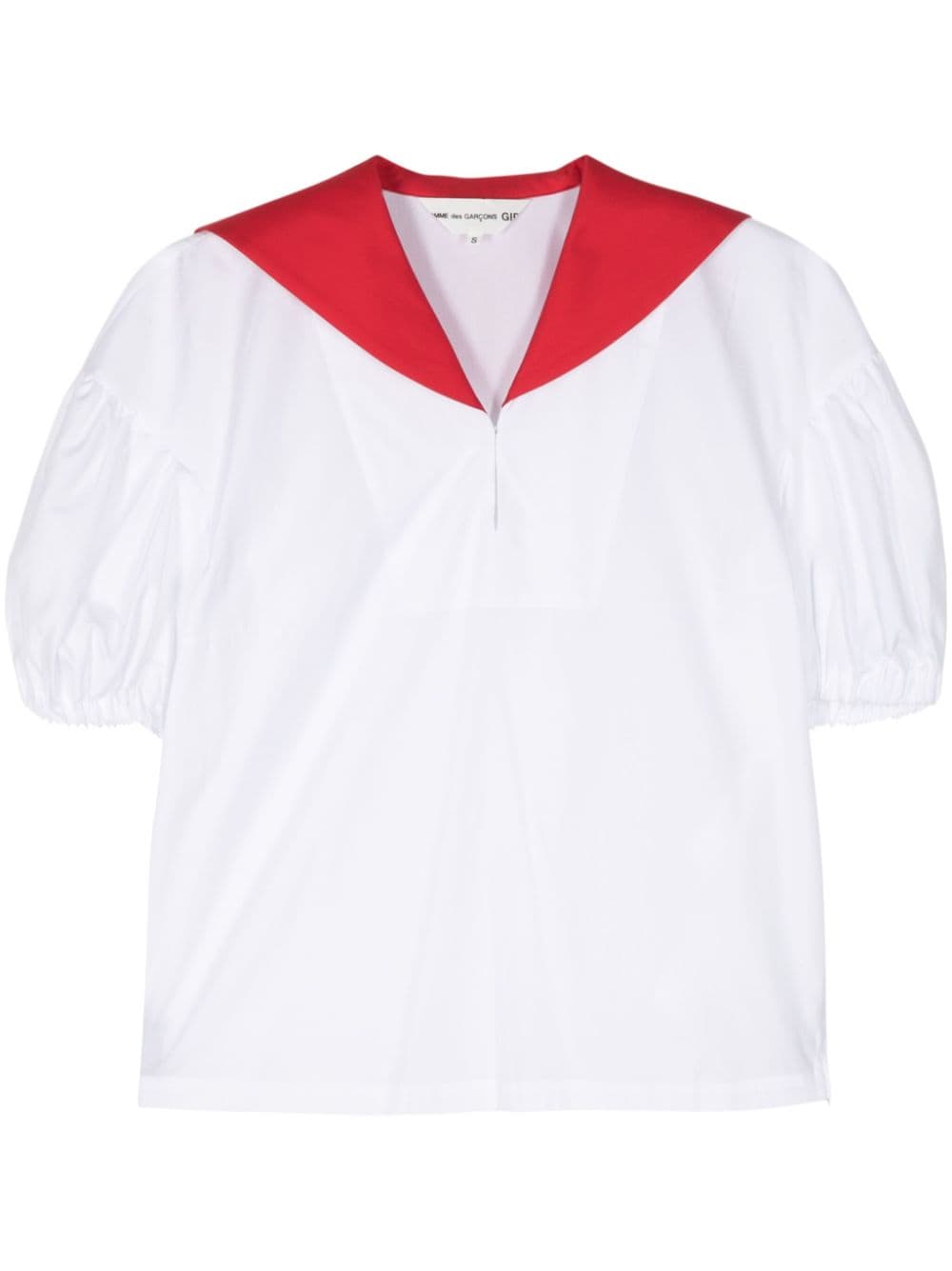 Comme Des Garçons Girl sailor-collar cotton blouse - White von Comme Des Garçons Girl