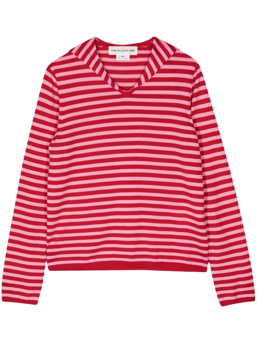Comme Des Garçons Girl sailor-collar striped knit jumper - Red von Comme Des Garçons Girl