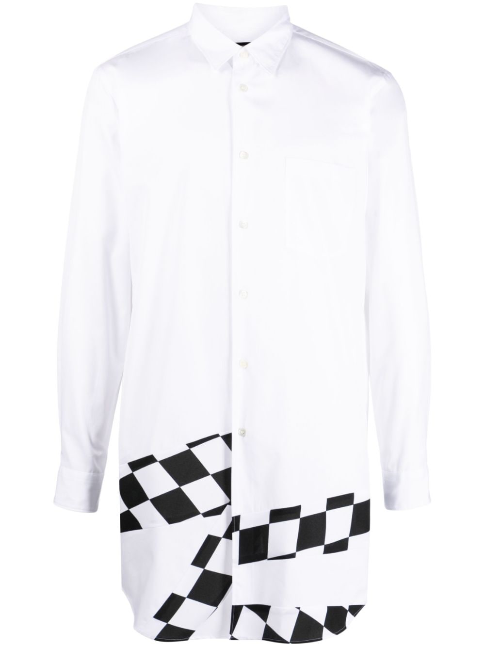 Comme des Garçons Homme Plus check-print panelled shirt - White von Comme des Garçons Homme Plus