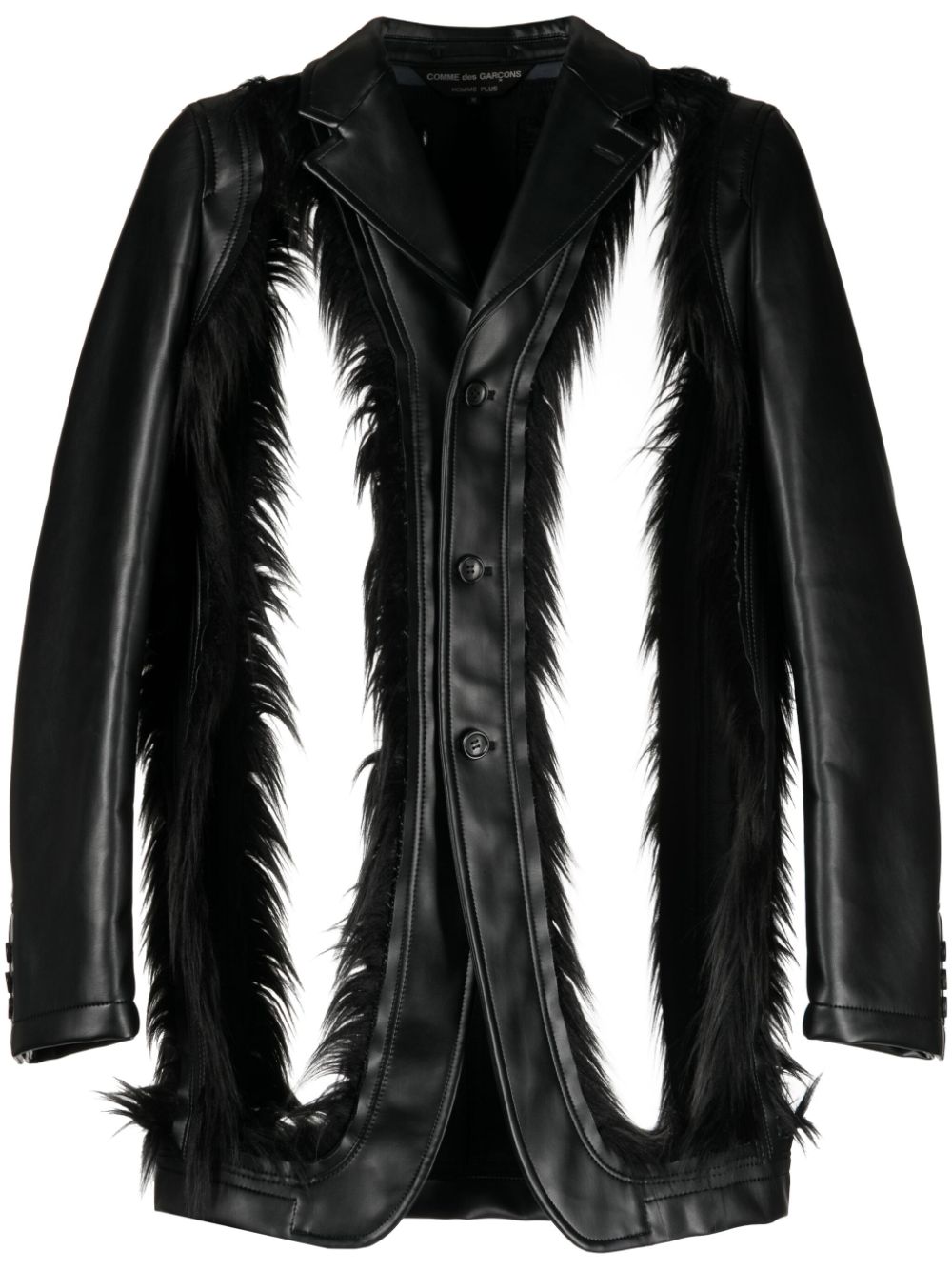 Comme des Garçons Homme Plus cutout faux-fur blazer - Black von Comme des Garçons Homme Plus