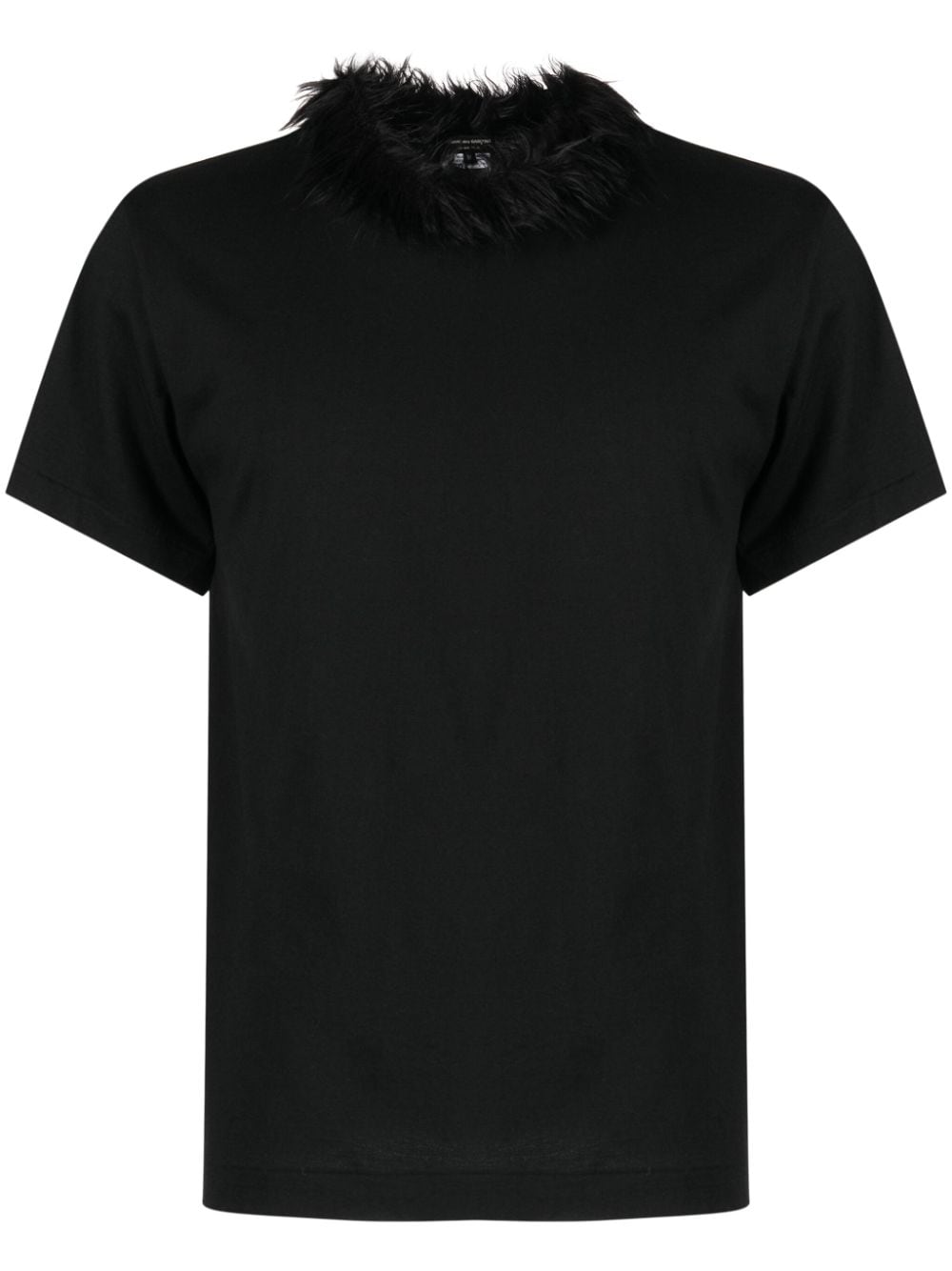 Comme des Garçons Homme Plus faux-fur collar cotton T-shirt - Black von Comme des Garçons Homme Plus