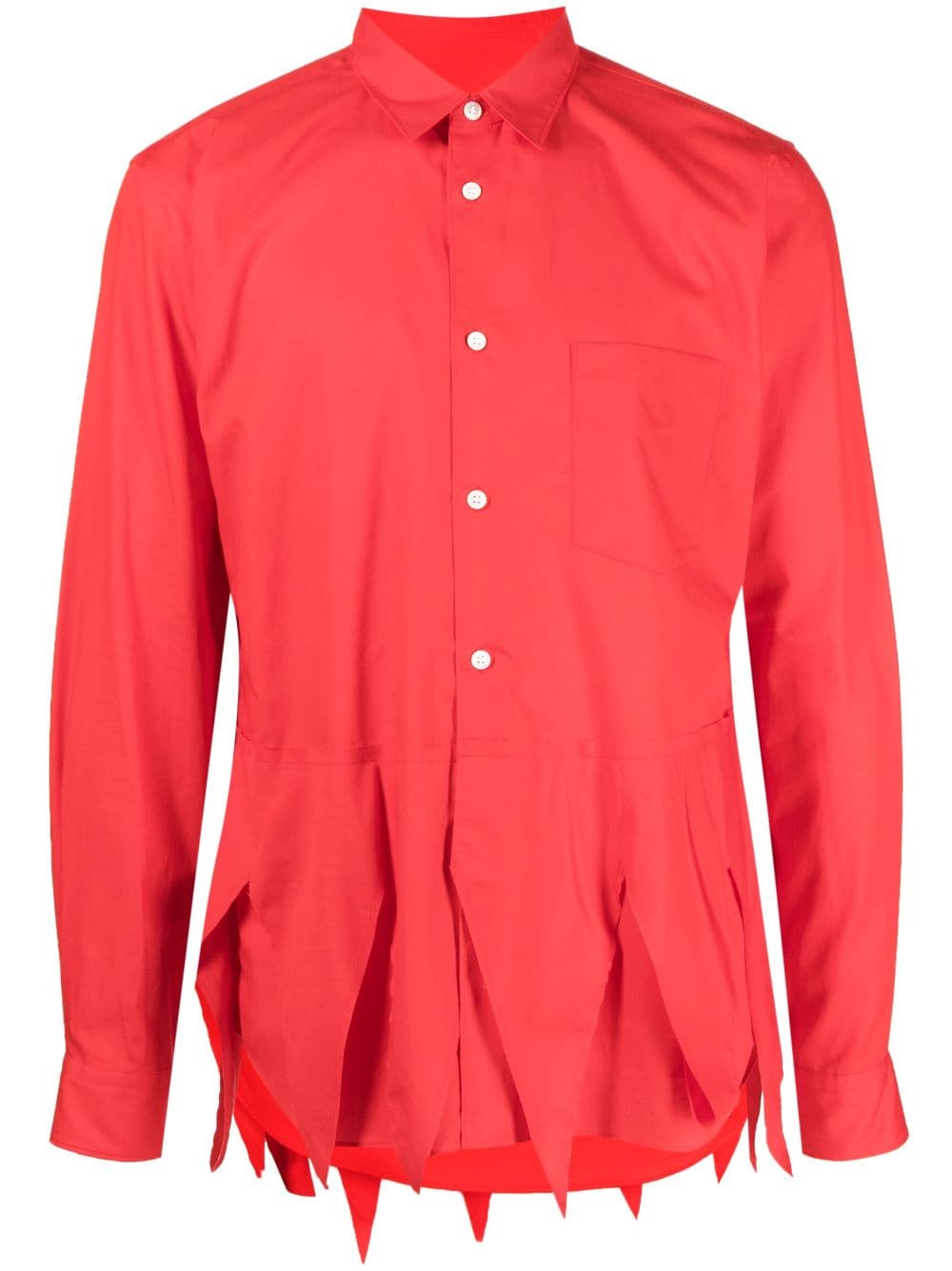 Comme des Garçons Homme Plus scallop-hem long-sleeve shirt - Red von Comme des Garçons Homme Plus