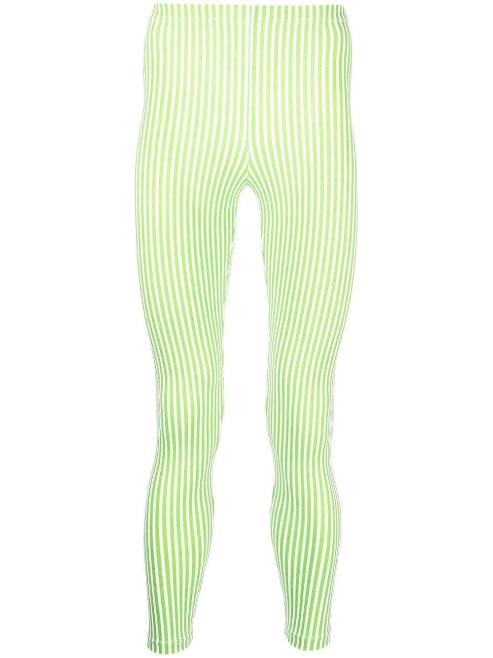 Comme des Garçons Homme Plus vertical-stripe leggings - Green von Comme des Garçons Homme Plus