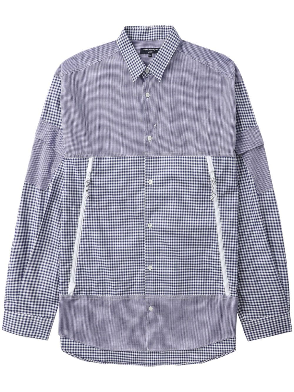 Comme des Garçons Homme grid-pattern panelled cotton shirt - Blue von Comme des Garçons Homme