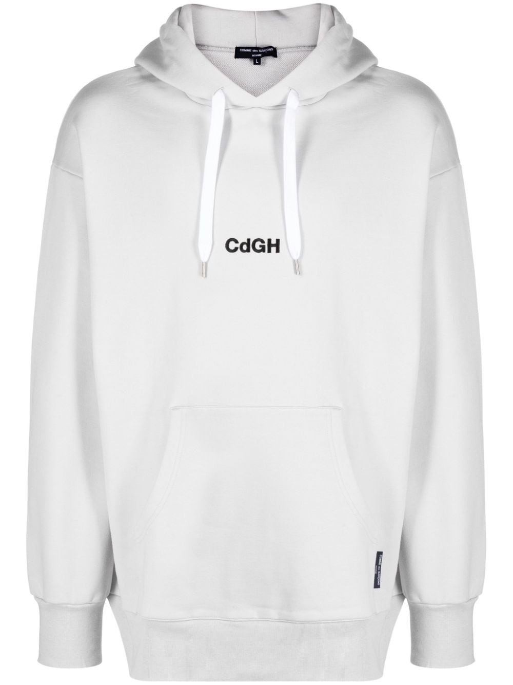 Comme des Garçons Homme logo-embroidered drop-shoulder hoodie - Grey von Comme des Garçons Homme