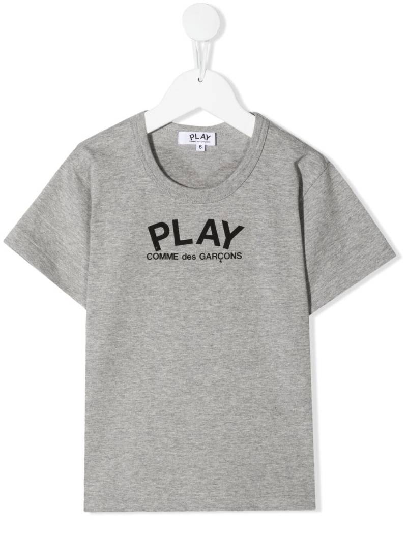 Comme Des Garçons Play Kids black-heart logo print T-shirt - Grey von Comme Des Garçons Play Kids