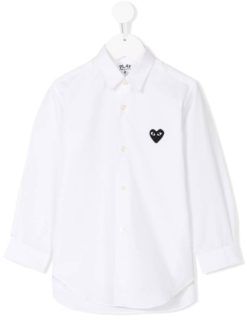 Comme Des Garçons Play Kids embroidered heart shirt - White von Comme Des Garçons Play Kids