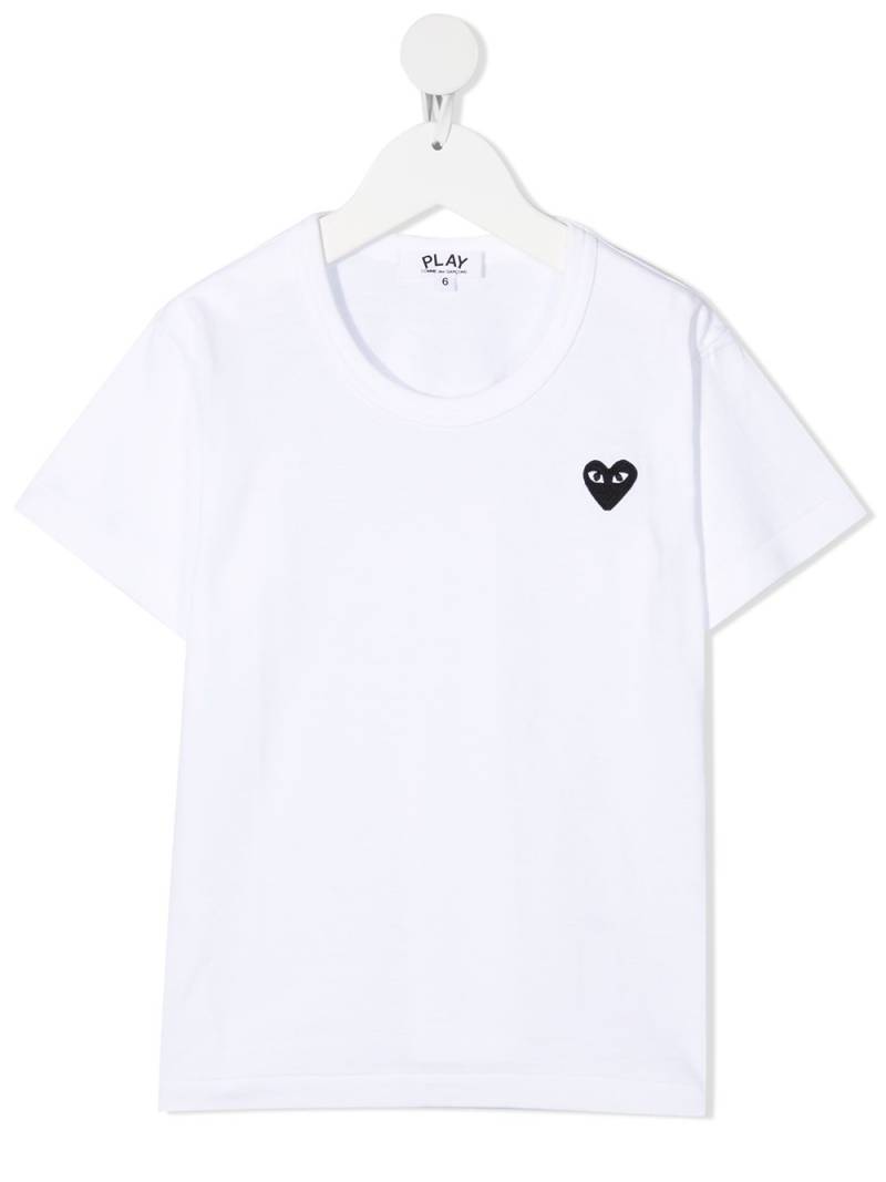 Comme Des Garçons Play Kids embroidered-logo cotton T-shirt - White von Comme Des Garçons Play Kids