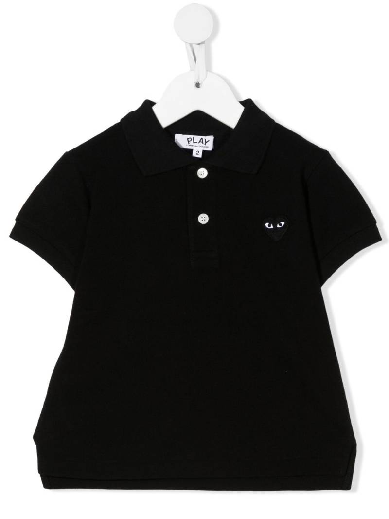 Comme Des Garçons Play Kids embroidered logo polo shirt - Black von Comme Des Garçons Play Kids