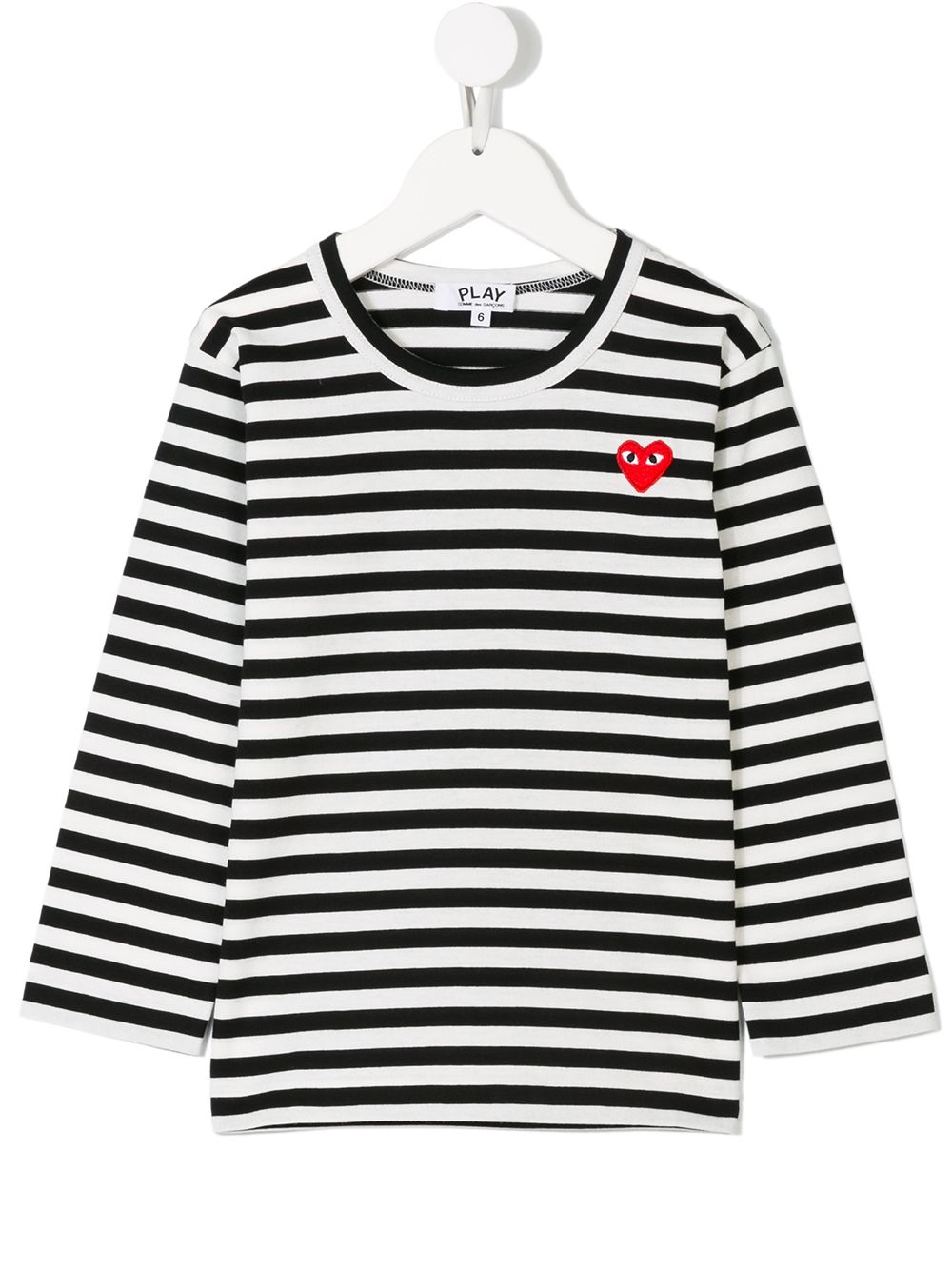 Comme Des Garçons Play Kids heart breton top - Black von Comme Des Garçons Play Kids