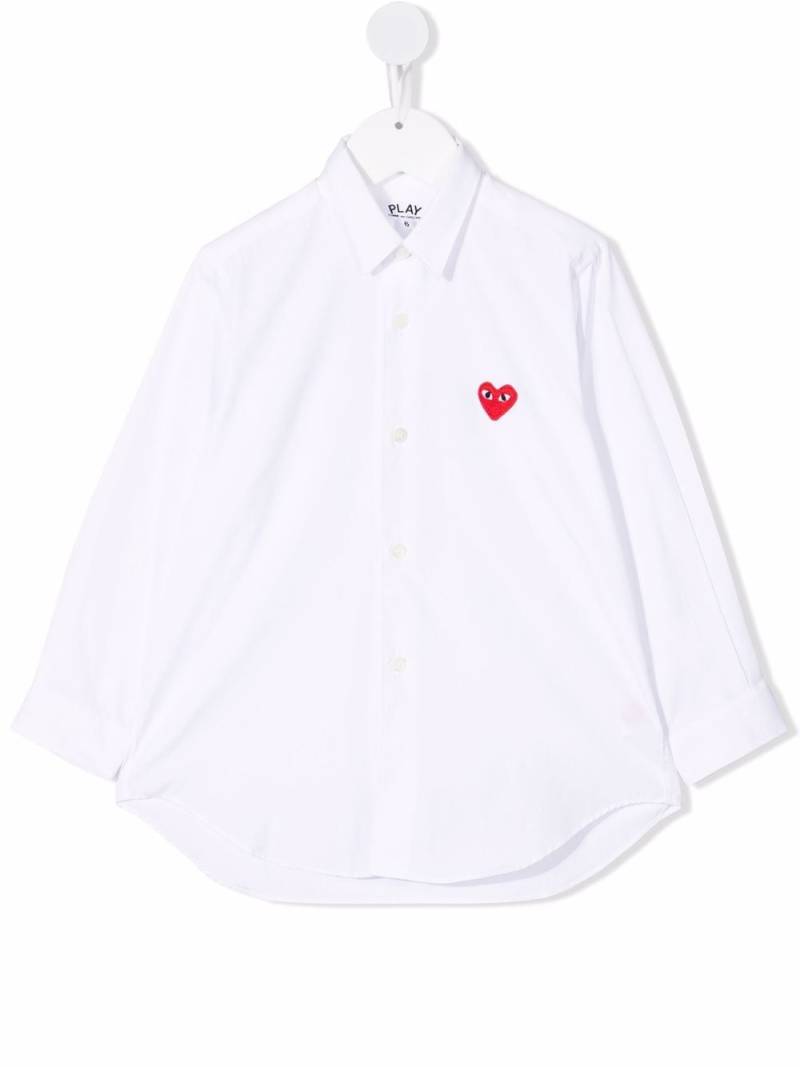 Comme Des Garçons Play Kids heart-detail button-up shirt - White von Comme Des Garçons Play Kids