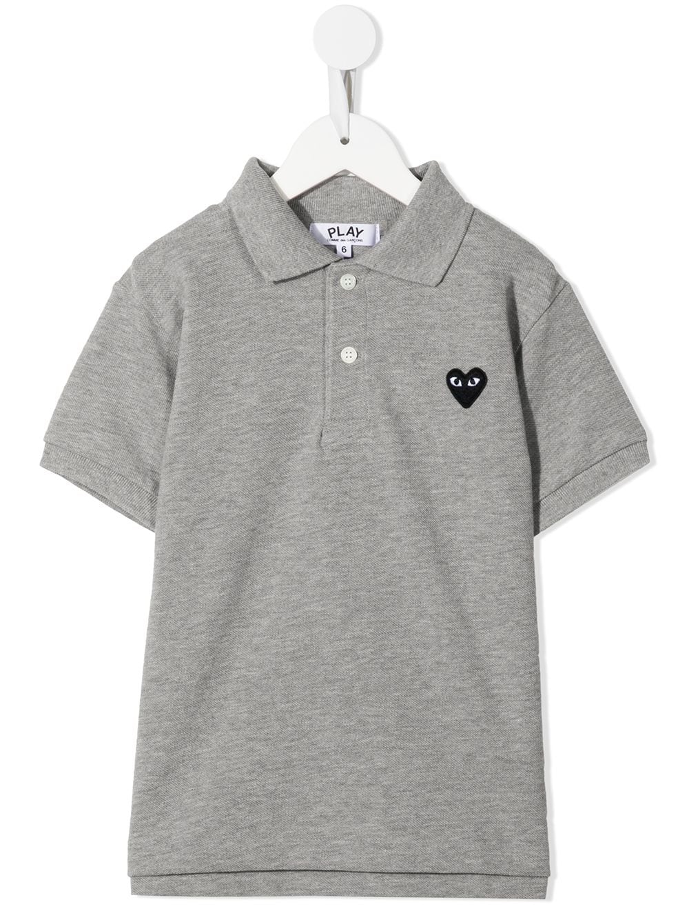 Comme Des Garçons Play Kids heart-logo cotton polo shirt - Grey von Comme Des Garçons Play Kids