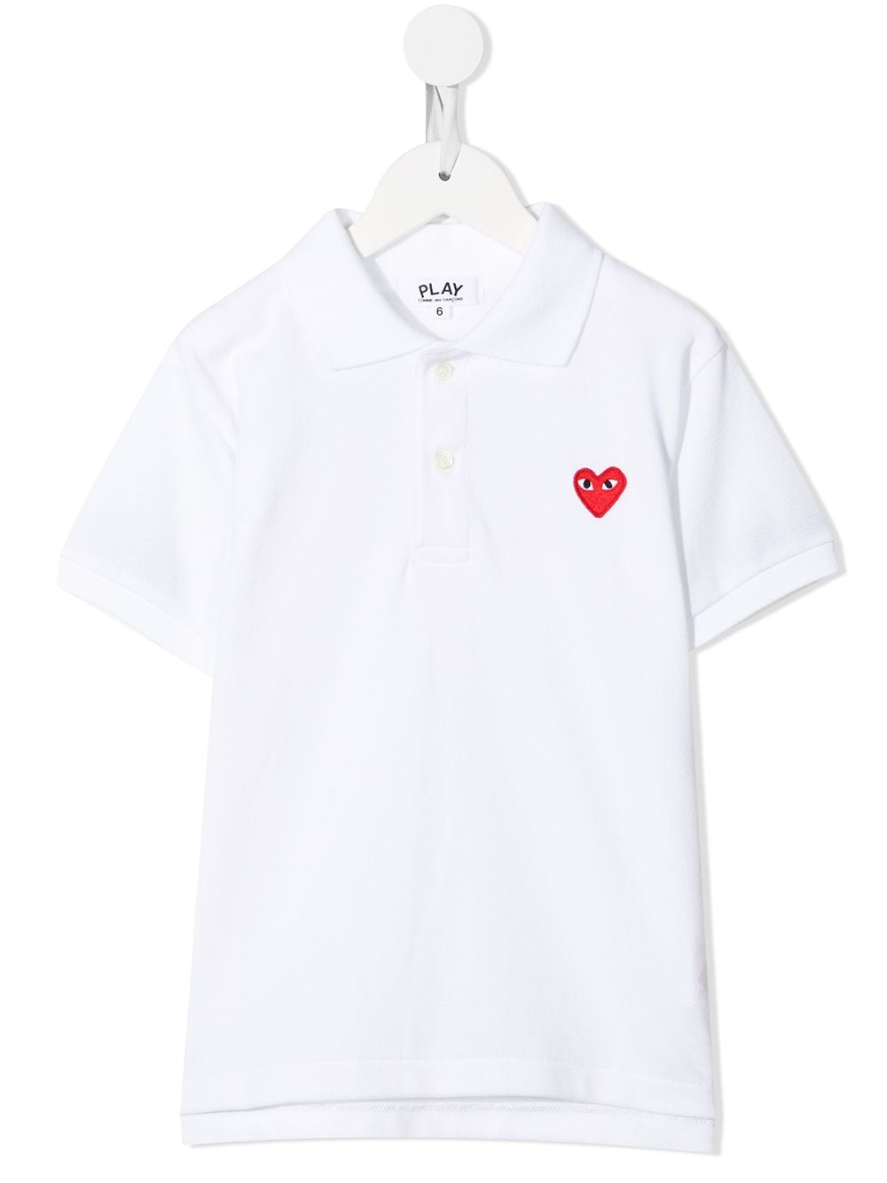 Comme Des Garçons Play Kids heart-logo cotton polo shirt - White von Comme Des Garçons Play Kids