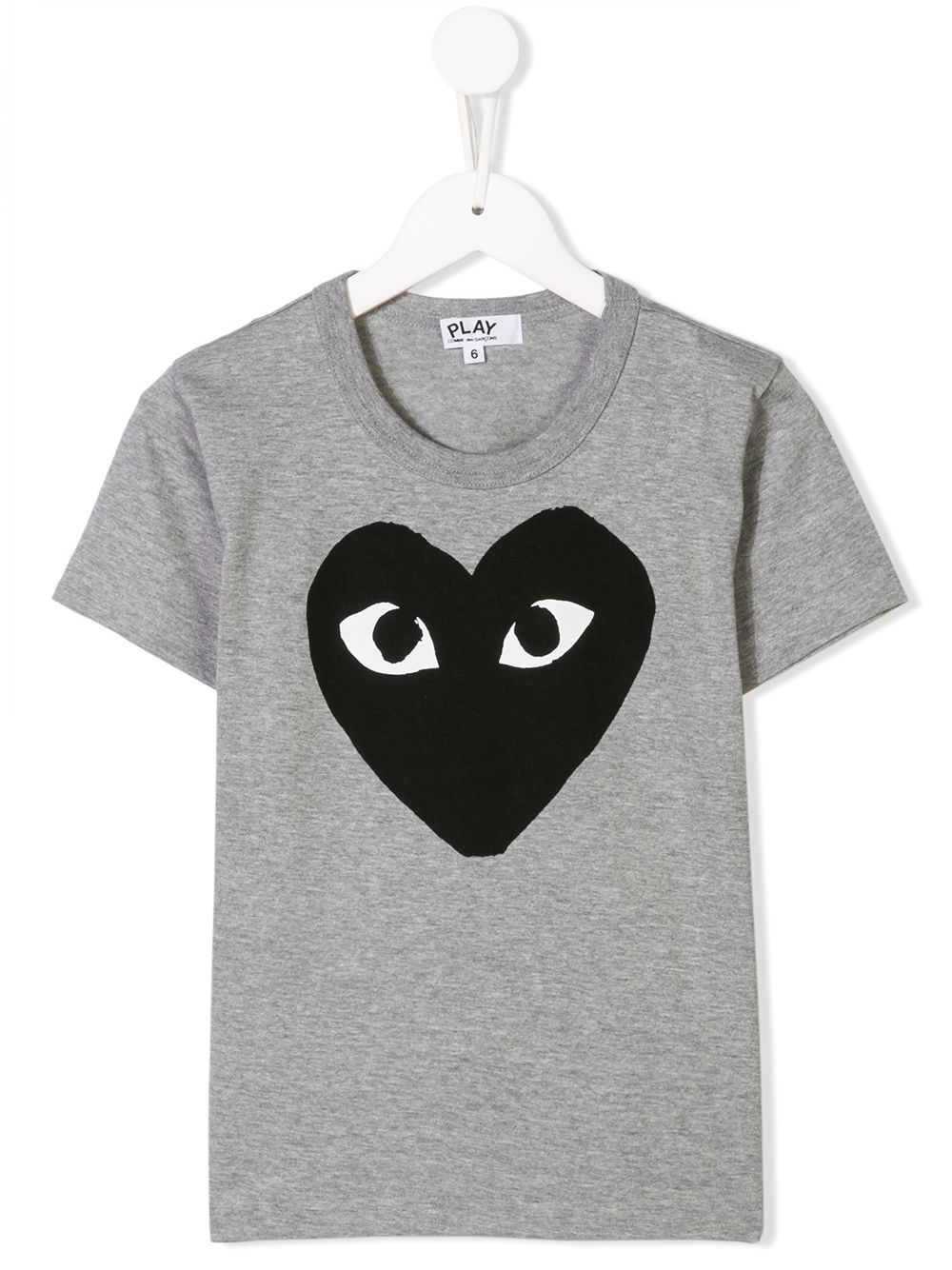 Comme Des Garçons Play Kids heart logo print T-shirt - Grey von Comme Des Garçons Play Kids