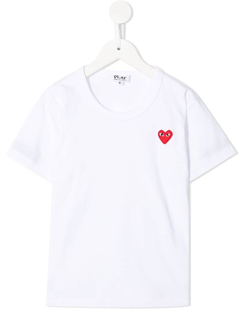 Comme Des Garçons Play Kids heart-patch roundneck T-shirt - White von Comme Des Garçons Play Kids