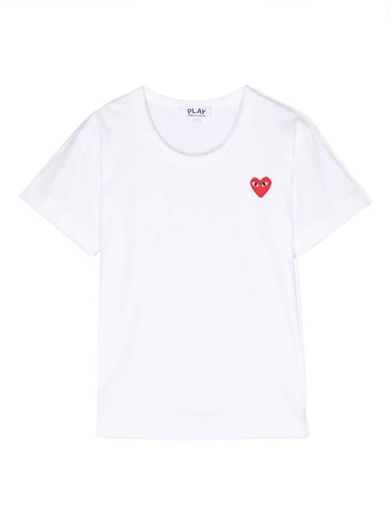 Comme Des Garçons Play Kids logo-patch cotton T-shirt - White von Comme Des Garçons Play Kids