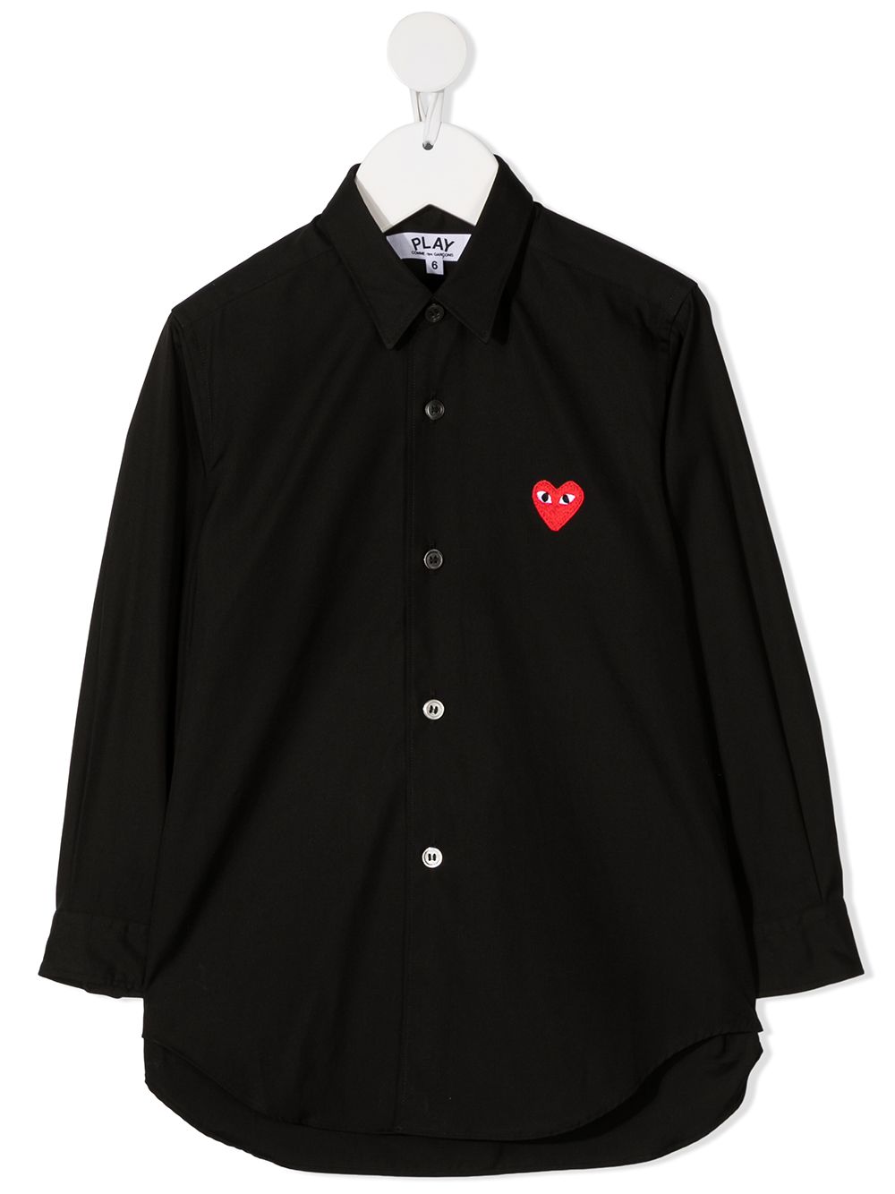 Comme Des Garçons Play Kids logo patch shirt - Black von Comme Des Garçons Play Kids