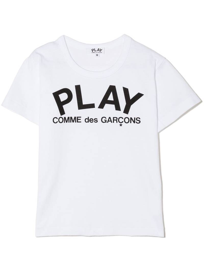 Comme Des Garçons Play Kids logo-print cotton T-shirt - White von Comme Des Garçons Play Kids