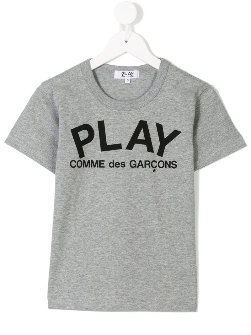 Comme Des Garçons Play Kids printed logo T-shirt - Grey von Comme Des Garçons Play Kids
