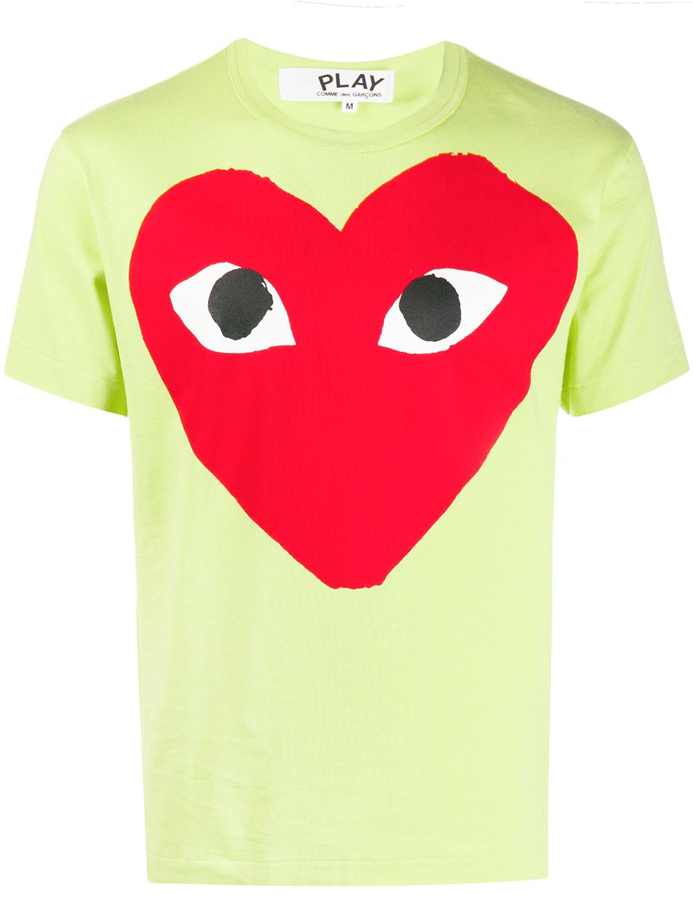 Comme Des Garçons Play heart print round neck T-shirt - Green von Comme Des Garçons Play