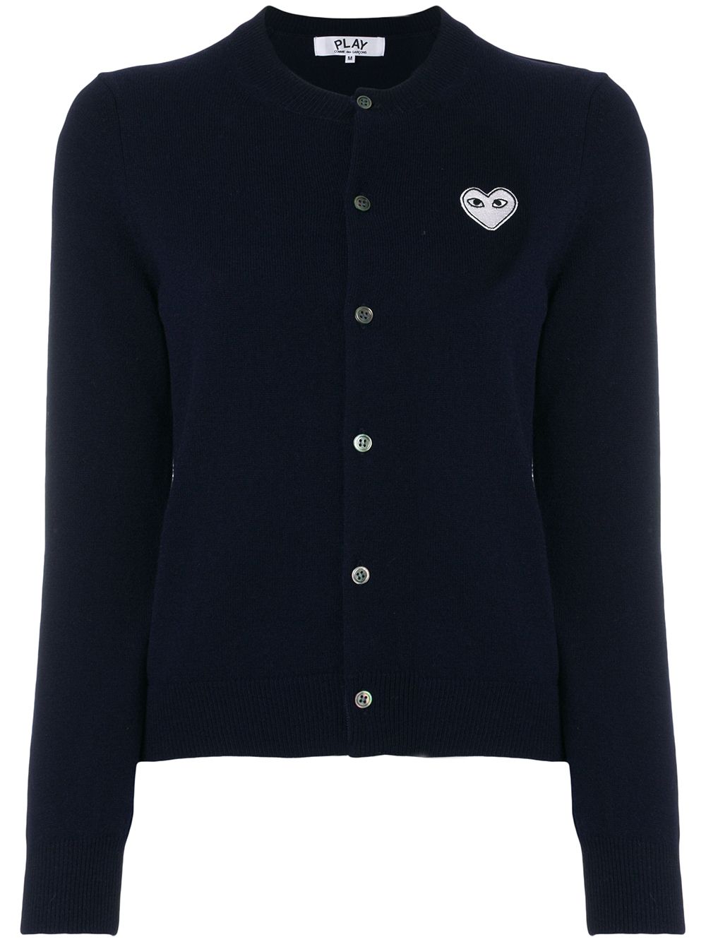 Comme Des Garçons Play Embroidered heart cardigan - Blue von Comme Des Garçons Play