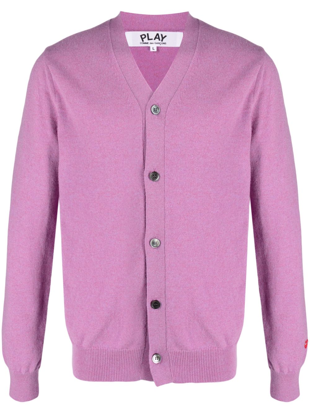 Comme Des Garçons Play Heart-patch wool cardigan - Purple von Comme Des Garçons Play